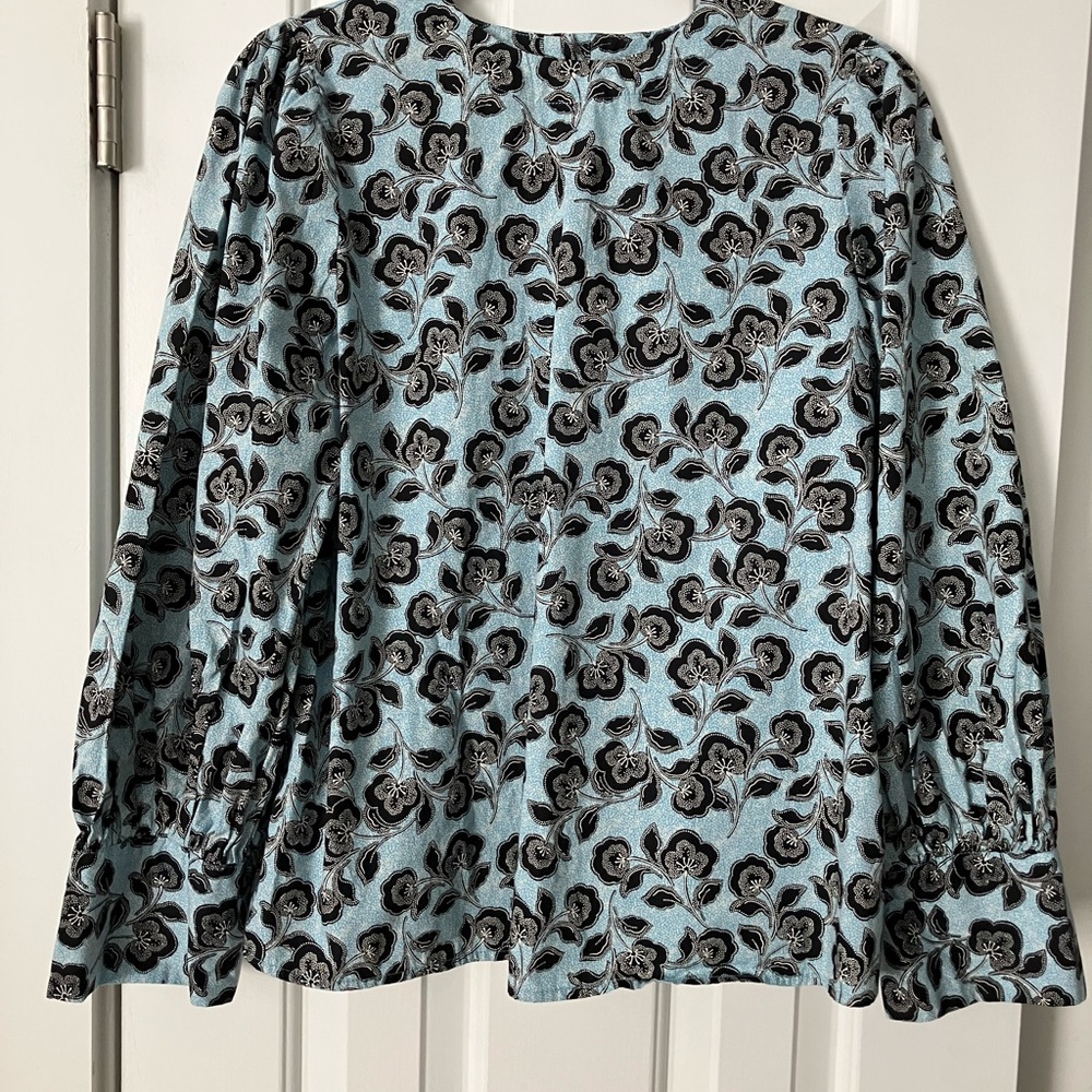 Who What Wear Floral Blouse - Blue and Black